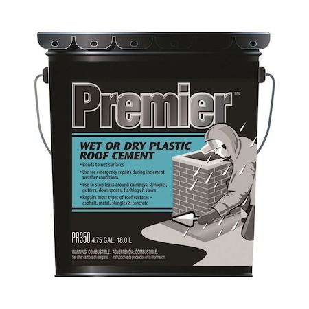 Premier Premier Black Asphalt Wet/Dry Surface Roof Cement 4.75 gal PR350070